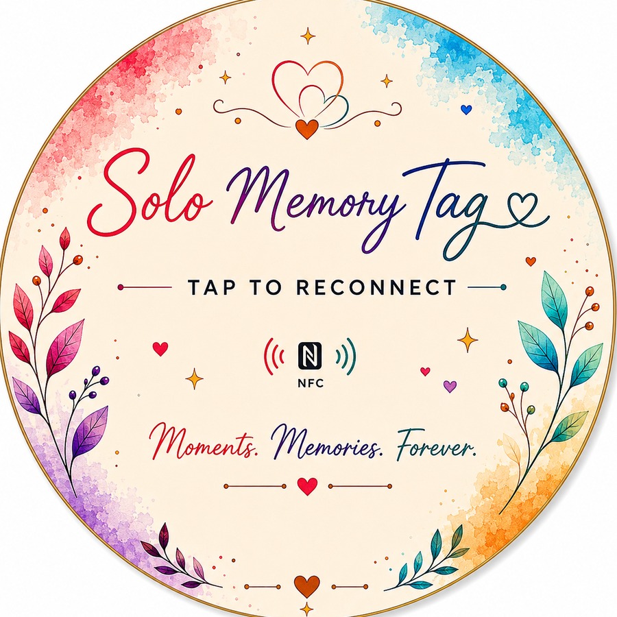 Memory Tag — Watercolor Bloom design